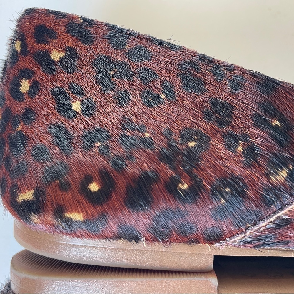 Madewell Frances Skimmer Painted Leopard Calf Hair Brown Loafer Slip-on 8 - Picture 10 of 11